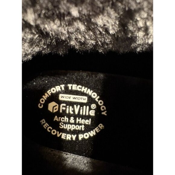 FitVille Recovery Orthopedic Suede Comfort Slipper Slip-On Black Diabetic 13W - Picture 10 of 10